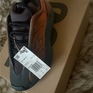 Yeezy V3 Copper Brown and Blue Sneakers